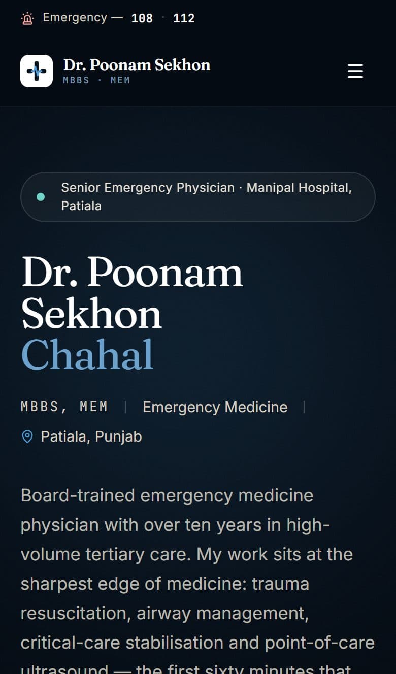 Dr. Poonam Sekhon Chahal on a phone