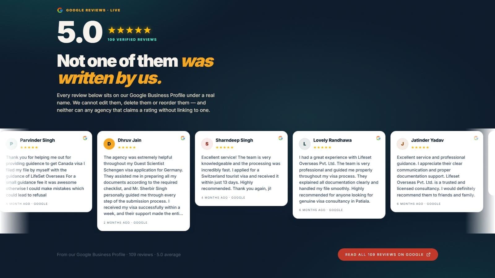 Reviews the firm cannot touch
