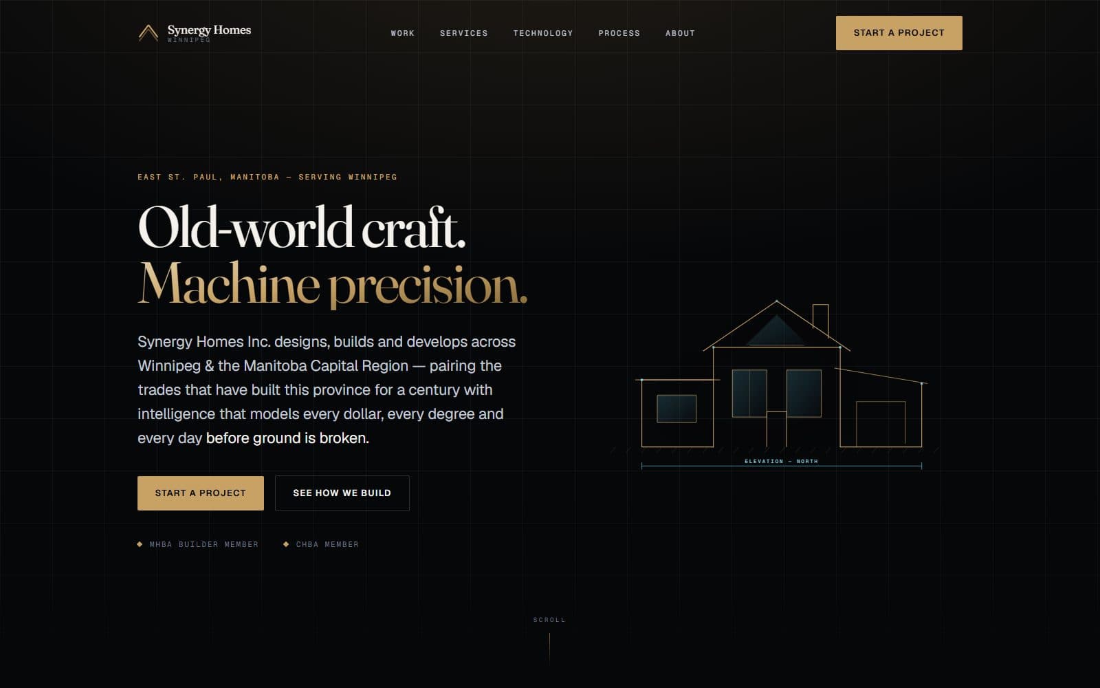 Synergy Homes Inc. — Custom home builder site with AI design, cost and energy modelling, and automated enquiry intake
