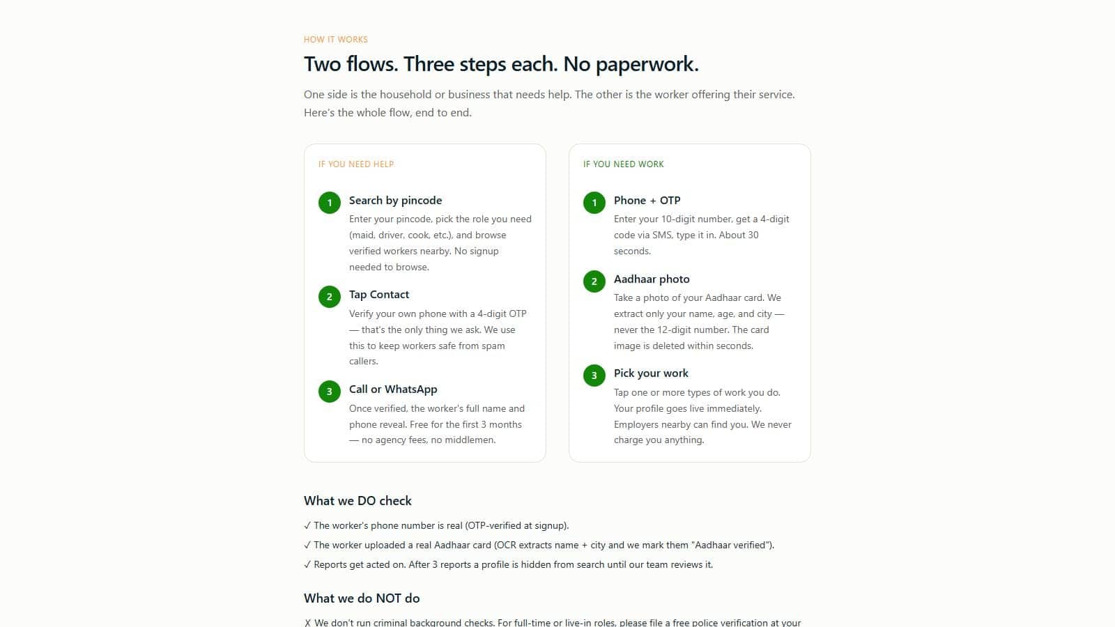 Two flows, three steps each