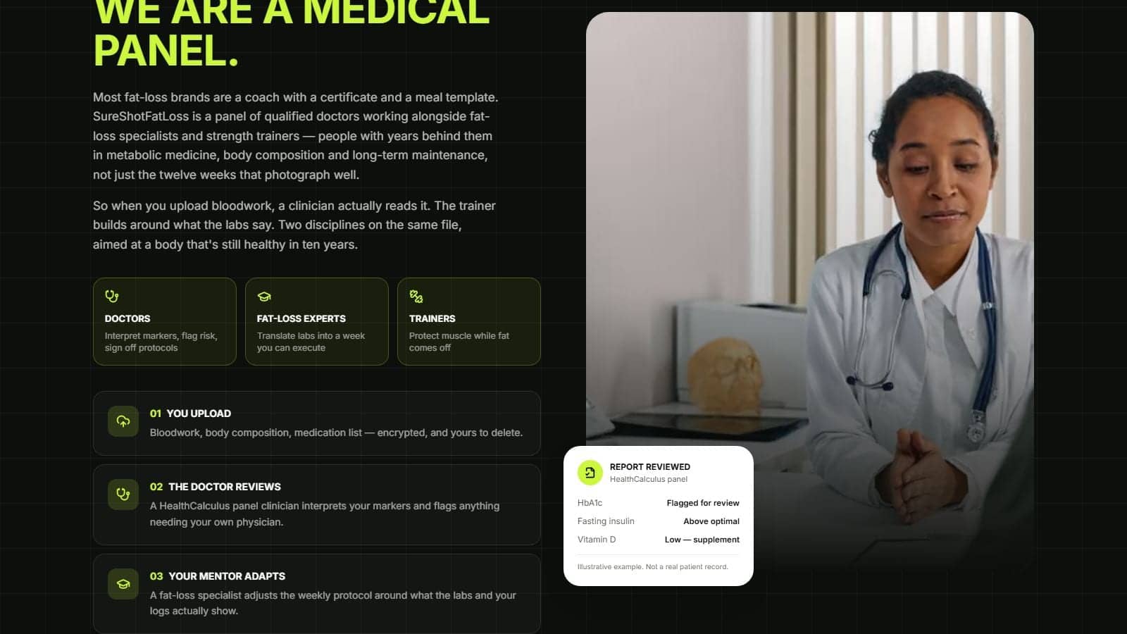 We are not trainers. We are a medical panel.