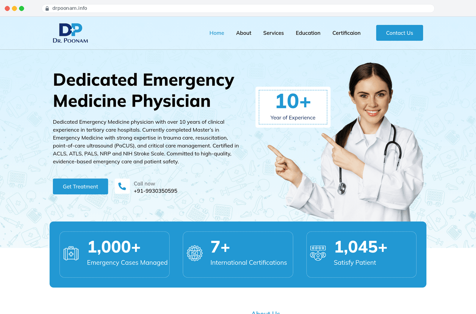 Personal site for an emergency-medicine physician — 4 languages — screenshot 3