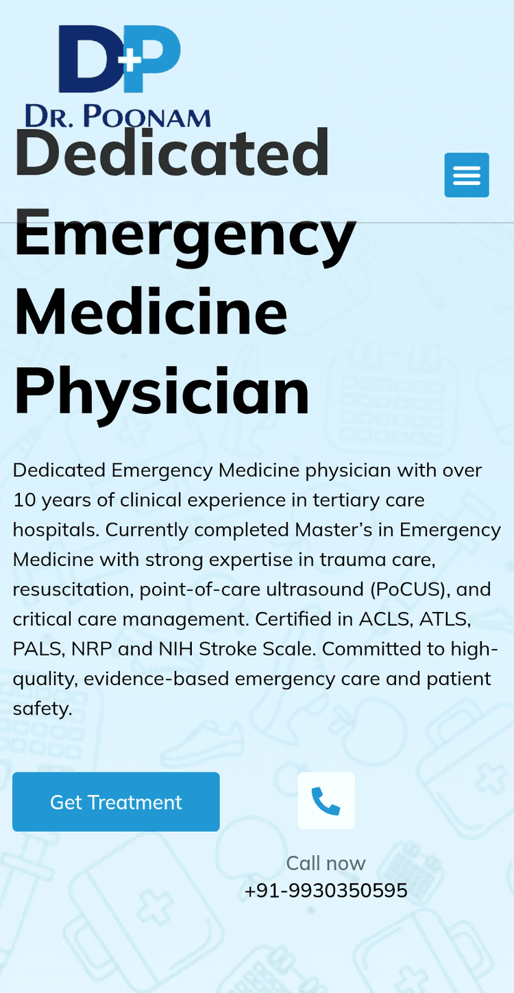 Personal site for an emergency-medicine physician — 4 languages — screenshot 2