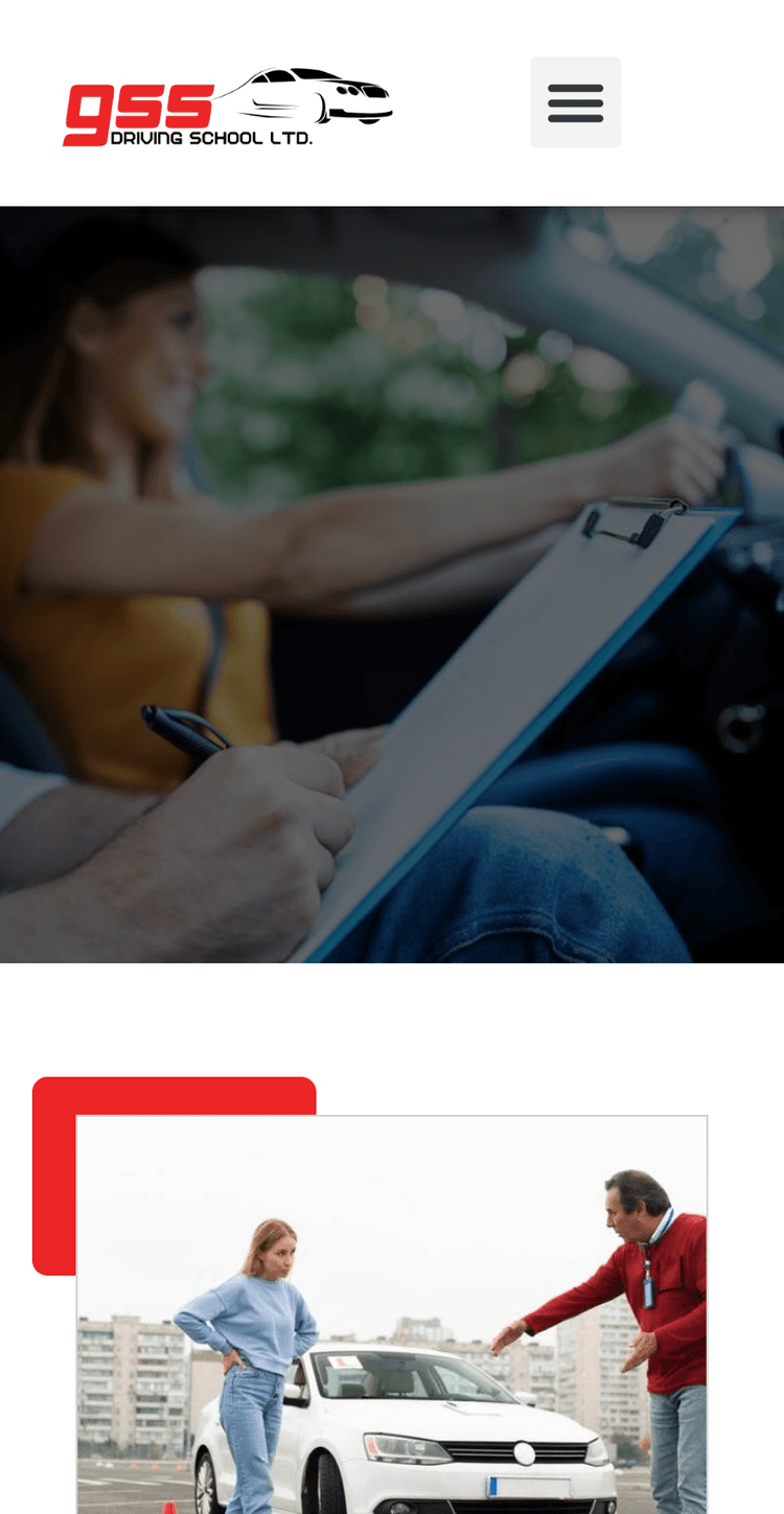 Driving school site — 96% first-attempt pass rate hook — screenshot 2