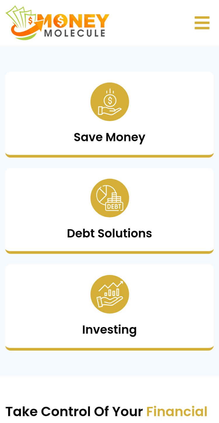 Personal-finance content site with categorised library and search — screenshot 2