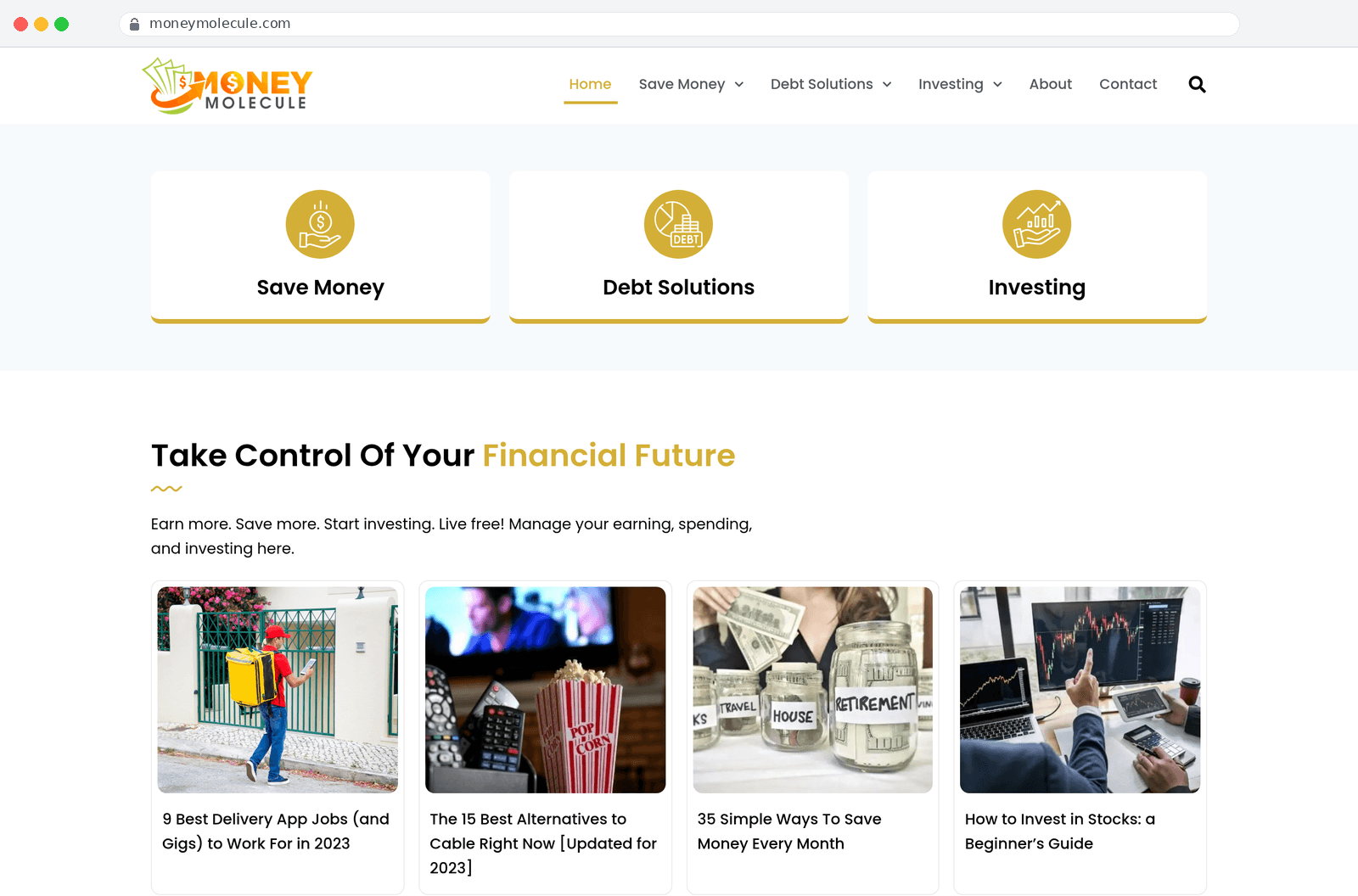 Personal-finance content site with categorised library and search — screenshot 3