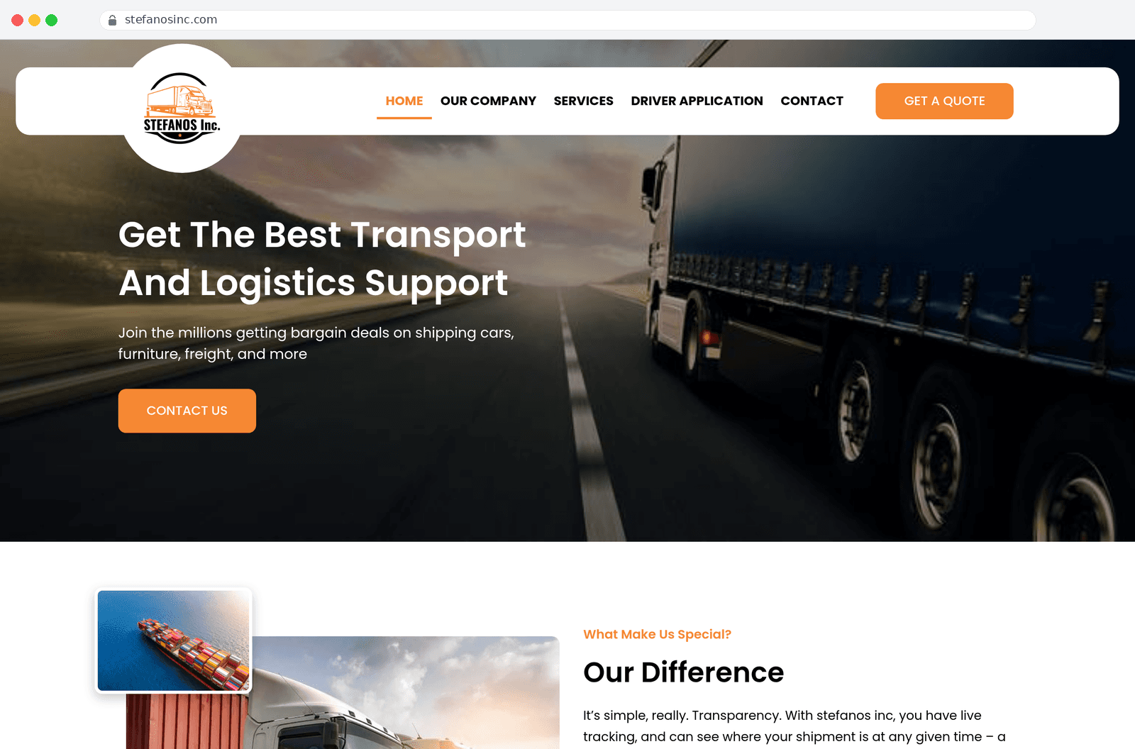 B2B grocery freight + logistics — 60-year operator — screenshot 3