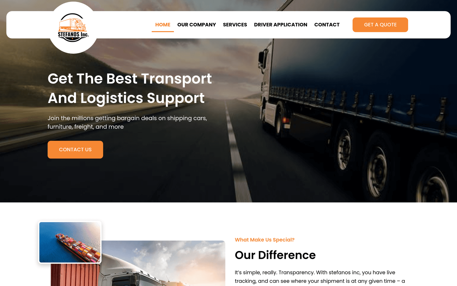 B2B grocery freight + logistics — 60-year operator — hero