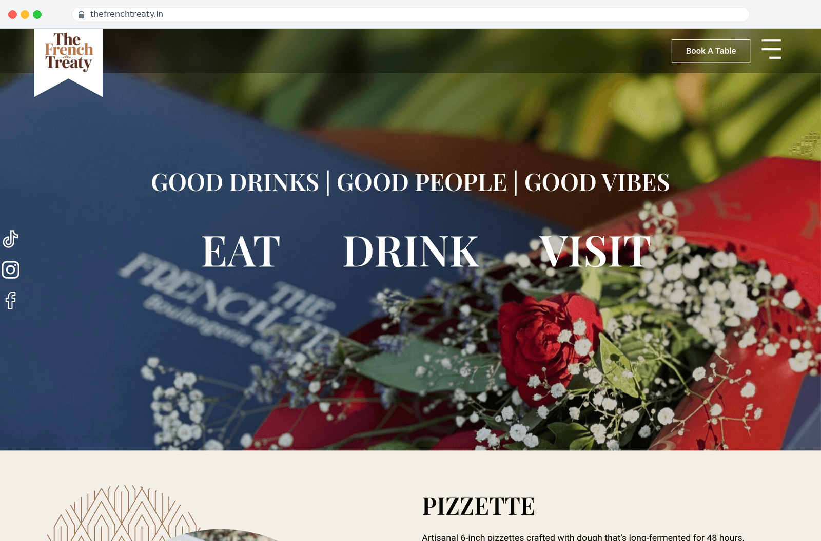 French cafe with menu, table booking and online ordering — screenshot 3